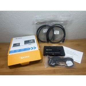 KCEVE 2 Ports KVM Switch 2 Computers 2 Monitors 2 HDMI 4 USB C With Cables